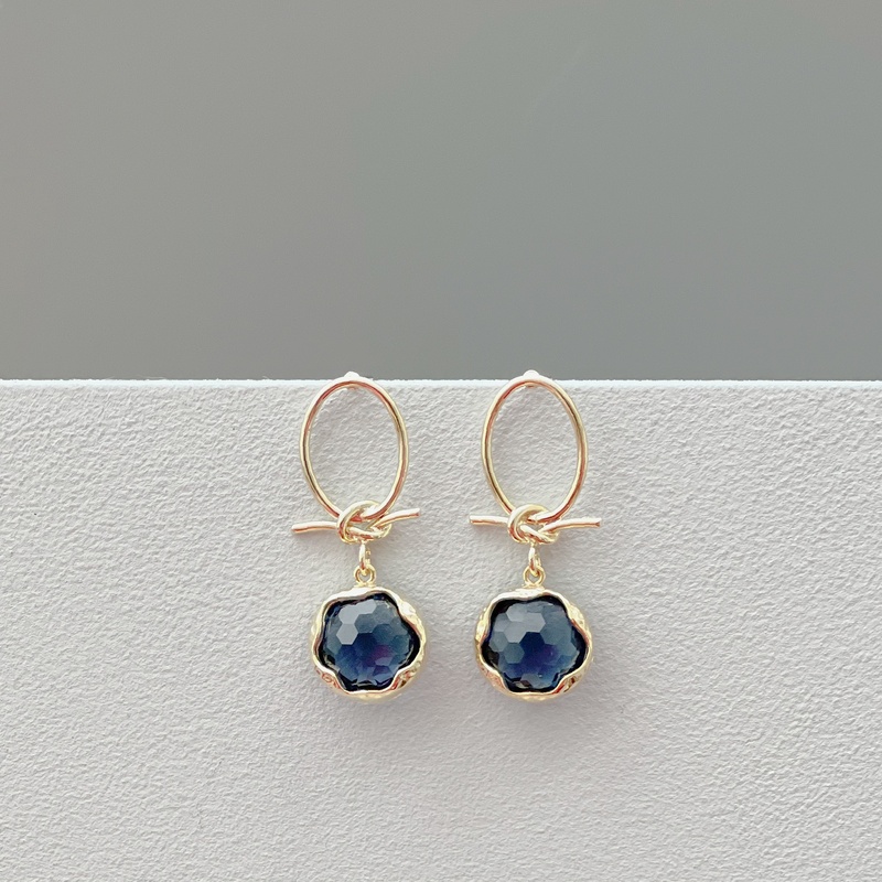 Knot Glass Drop Earrings-evy designs