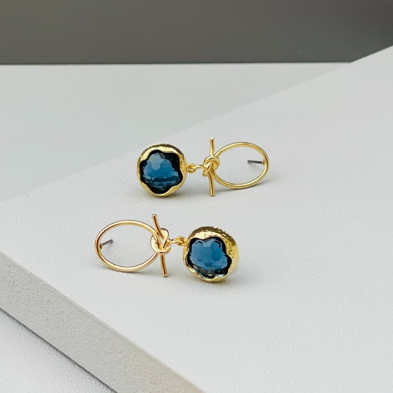 Knot Glass Drop Earrings-evy designs