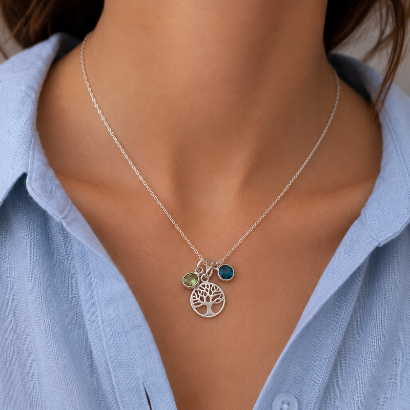 Birthstone Family Tree Necklace- evy designs