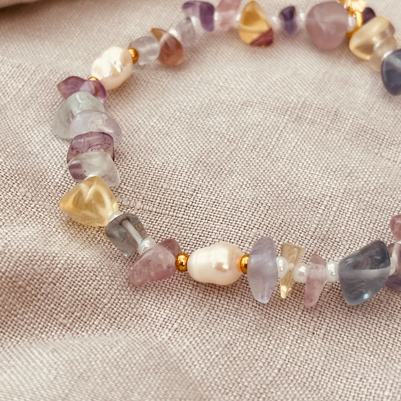 Heartsease Fluorite Gemstone Bracelet-evy-designs