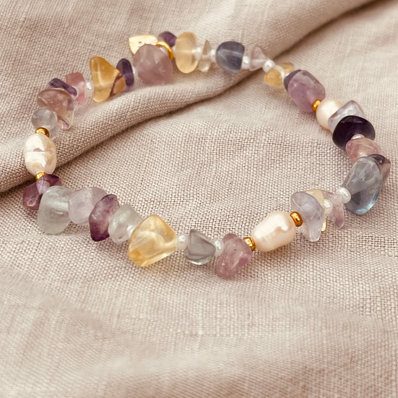 Heartsease Fluorite Gemstone Bracelet-evy-designs