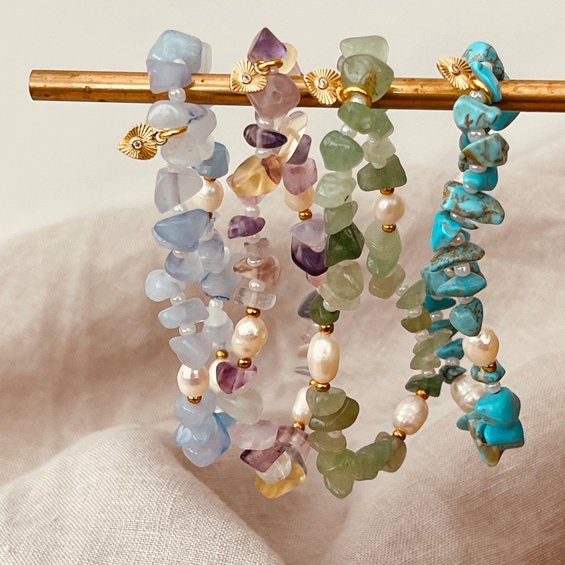 Heartsease Fluorite Gemstone Bracelet-evy-designs