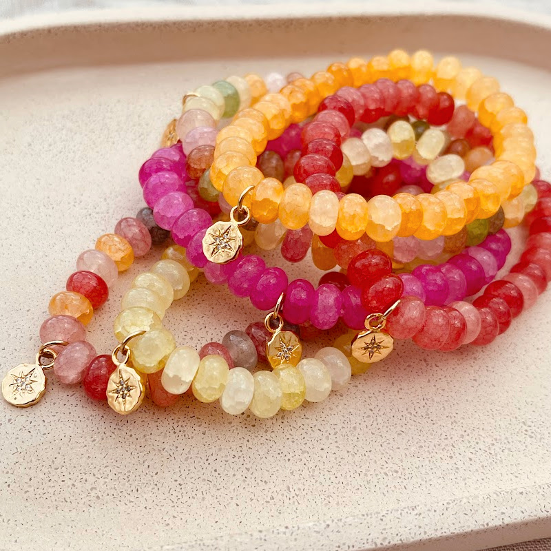 Colour Pop Gemstone Bead Bracelet-evy designs