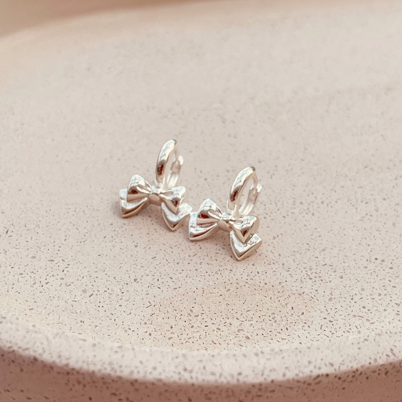 MIni Bow Huggie Hoops-evy designs