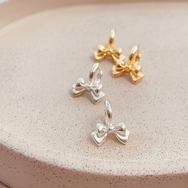 MIni Bow Huggie Hoops-evy designs